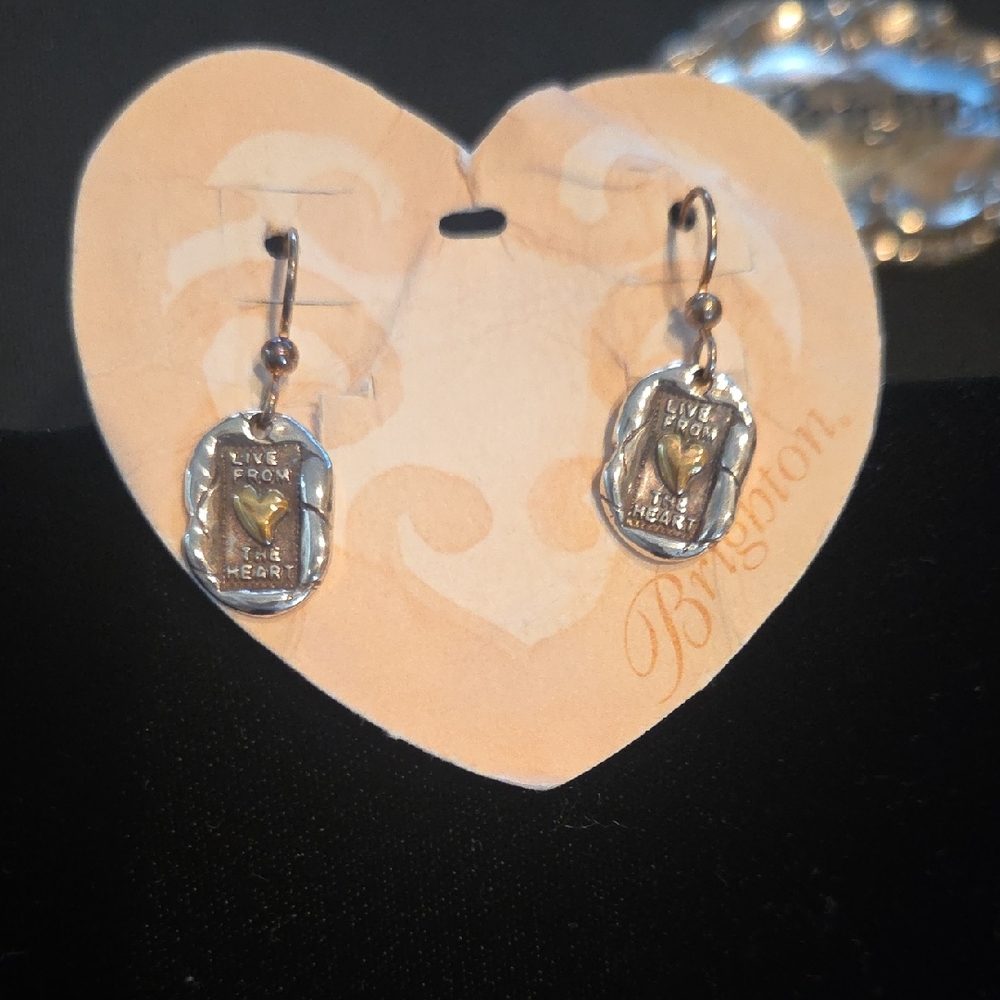 Brighton Silver and Gold Heart Earrings